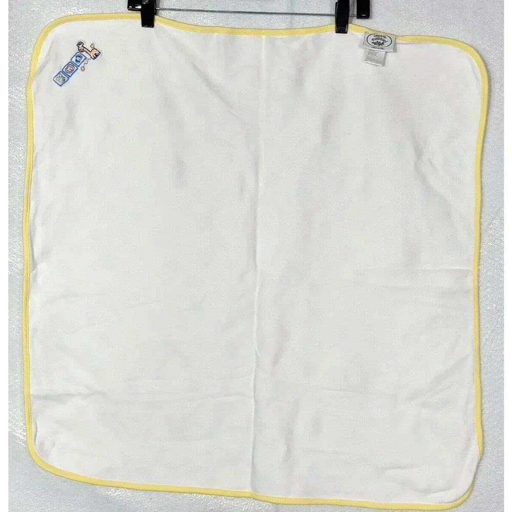 Laura Ashley Organic Baby Receiving Blanket Jungle Farm Animals Yellow White